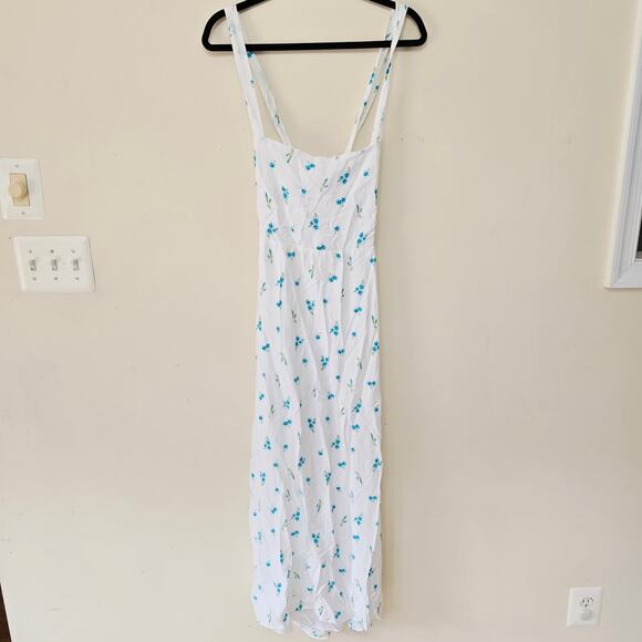 New Show Me Your Mumu Marmont Midi Dress Blue Floral Women's Size L NWT - Picture 6 of 13